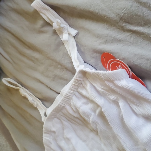 New! Super flattering tank peplum style gathered & bows on the straps! small. - Picture 3 of 3